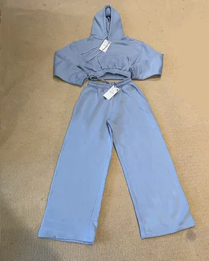 ZARA Sweatsuit Set With Hoodie And Wide Leg Size S thumbnail 2