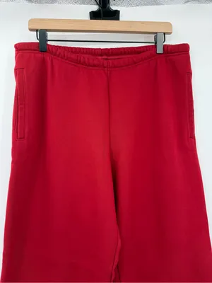 SKIMS Fleece Jogger Sweatpants Women Large Red Cotton Blend Lounge Pants thumbnail 4