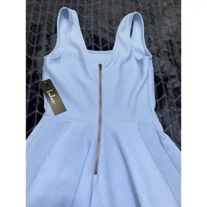 Lulus Home Before Daylight Periwinkle Sleeveless Skater Dress Sz Small NWT thumbnail 5