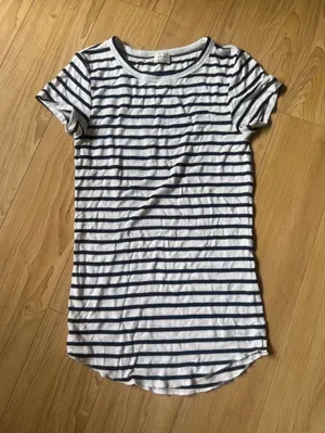 Wilfred White and black Striped Short Sleeve Tee thumbnail 1