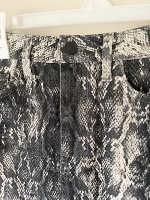 Zara Z1975 Denim Snake Print Mini Skirt Size XS thumbnail 3