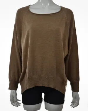 525 America Sweater Size Small Gray Solid Scoop Batwing Long Sleeve Wool 1912 thumbnail 1