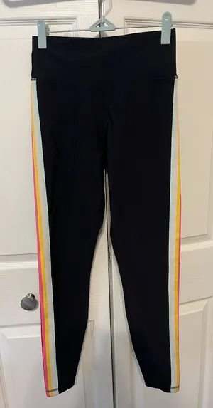 Spiritual Gangster Leggings Black Rainbow Stripe thumbnail 1
