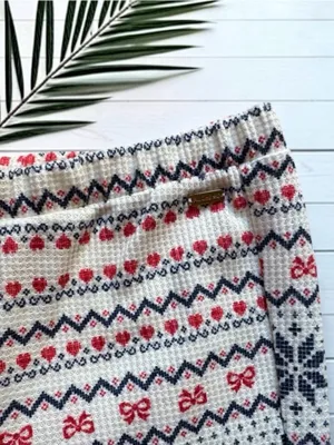 Adore Me Fair Isle Thermal Pajama Set Medium NWT/NWOT Holiday Waffle Knit thumbnail 13