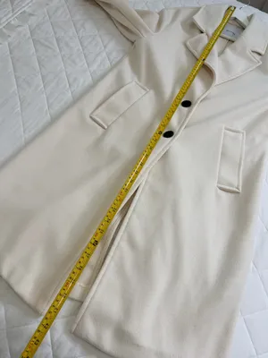 Bershka Ivory Long Coat Quiet Luxury Minimalist Old Money Tailored Classic Size S thumbnail 6