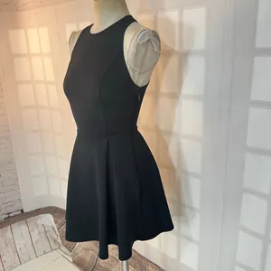 Abercrombie & Fitch Black Neoprene Cut Out Sleeveless Skater Mini Dress Size XS thumbnail 3