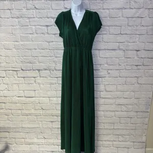 Baltic Born Athena Pleated Maxi Dress Forest Green Maxi Dress Large NWT wedding thumbnail 14