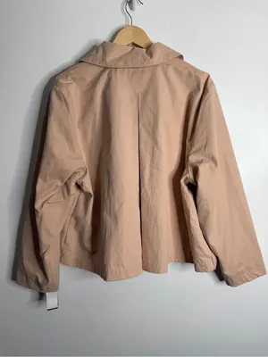 Lauren Conrad Cropped Trench Jacket Double Breasted XXL Neutral‎ Minimalist thumbnail 3
