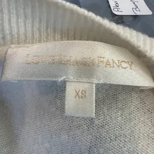 LoveShackFancy White Lace Crewneck Sweater XS Cashmere Romantic Designer $400 thumbnail 11