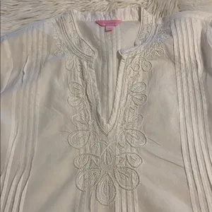 Lilly Pulitzer White Embroidered Tunic size L BNWOT length 31” bust 40” thumbnail 7