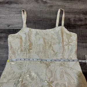 LULUS Shine for Us Cream Metallic Tropical Jacquard Mini Dress thumbnail 7