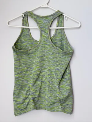 Athleta Fast Track Space-Dye Racerback Tank Top in Green and Gray Size Small thumbnail 6