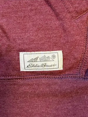 Eddie Bauer  Maroon Hooded Pullover Sweatshirt thumbnail 3