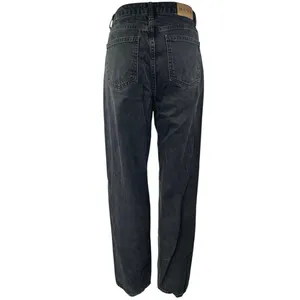 NA-KD Women's Black High Waisted Straight Wide Leg Casual Denim Jeans Size 34 thumbnail 3