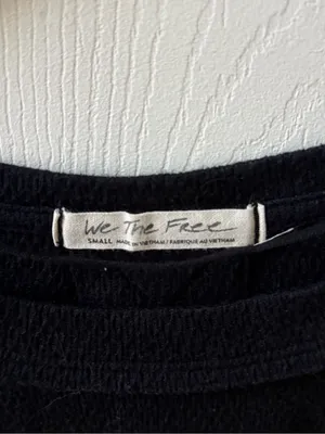 Free People Snowy Thermal Top in Black thumbnail 4