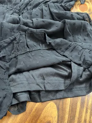 Lulus Frilled to Bits Black Swiss Dot Off-the-Shoulder Romper Size Small NWT thumbnail 14