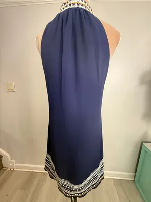 THML Navy Dress with White Embroidered Trim thumbnail 5