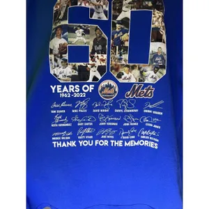 New York Mets Shirt Womens XL Blue MLB Baseball 60 Years Anniversary Gildan Tee thumbnail 6