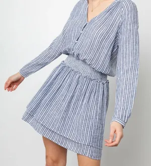 Rails Jasmine Striped Linen Blend Mini Dress Tibet Stripe Blue White S thumbnail 1