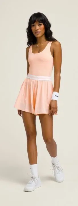 Wilson Women’s Skirty Romper Peach Tennis Golf Pickleball activewear training S thumbnail 1