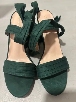 Allegra K Green elegant heel sandals thumbnail 1