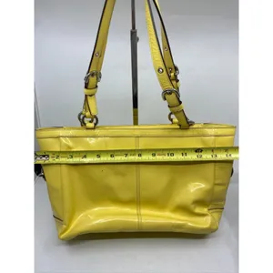 COACH Medium Patent Leather Shoulder Bag Yellow thumbnail 6