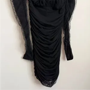 House of CB Elegant Black Long Sleeve Mini Dress thumbnail 6