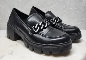 Madden Girl Hoxtonn Chunky Platform Loafer Womens 8 Black Chain Lug Sole‎ Grunge thumbnail 1