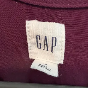 GAP Women's Medium Burgundy Sleeveless Button Front Midi Dress Tie Waist thumbnail 4