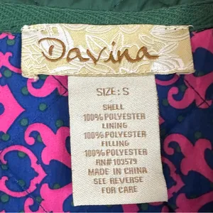 Davina Green Pink Blue Quilted Puffer Jacket Preppy Small Barn Chore Prep thumbnail 7