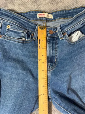 Signature by Levi Strauss Boyfriend Jeans Womens 6/28 Distressed Cuffed Stretch thumbnail 11