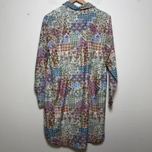 Roller Rabbit Women Cotton Silk Shirt Dress S‎ Multi Patchwork Floral Artsy Boho thumbnail 7