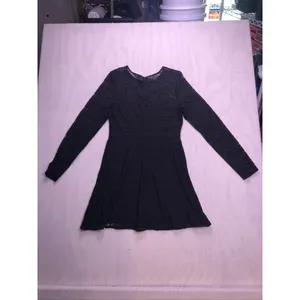Guess Lace Skater Dress‎ Women 10 Black Long Sleeve Floral Fit & Flare thumbnail 5