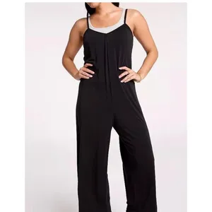 CALIA Sandwash Jumpsuit XS Black Sleeveless Wide Leg Tie Back‎ NWT Soft Lounge thumbnail 3