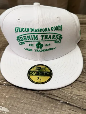 Denim tears White and Green Cap size 7 1/8 NWT thumbnail 3