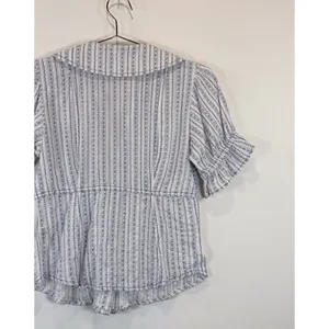 Anthropologie Pilcro Womens Top Blue The Keira Waisted Tuxedo Front Blouse XS thumbnail 10