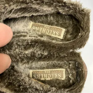 Skechers Y2K platform mules slip on shoes faux fur lined‎ size 6.5 thumbnail 5