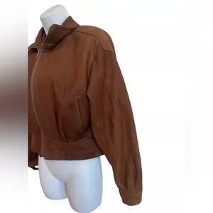 Jolly Lumbuck Leather Jacket Womens Size Xs Brown Zip Up Jackson Hole Wyoming thumbnail 5