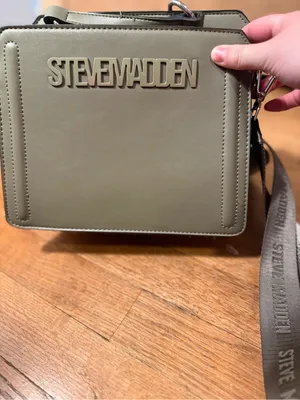 Steve Madden Olive Box-Style Crossbody with Logo Plaque thumbnail 1
