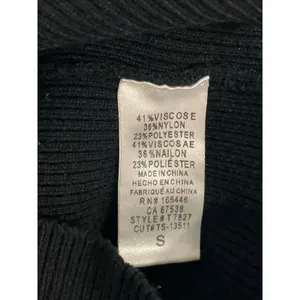 Windsor Black Ribbed Knit Long Sleeve V Neck Button Up Cardigan Crop Top Size S thumbnail 6