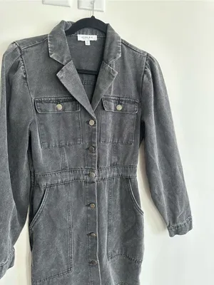 Gilli Acid Wash Denim Mini Dress Size Small thumbnail 5
