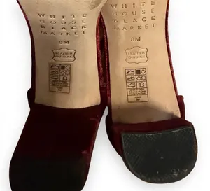 White House Black Market heels burgundy ankle toe straps. Size 8M thumbnail 5