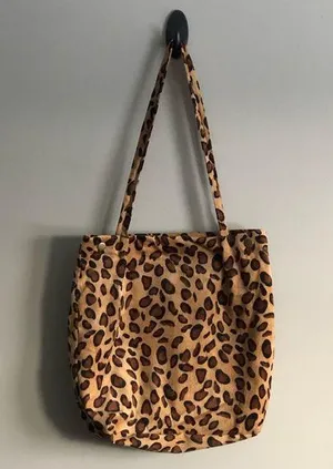 Corduroy Shoulder Bag Cheetah Print thumbnail 1