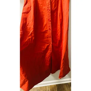 STAUD Red Cotton Blend Collared Neckline Front Button Closure Short Sleeve Dress thumbnail 5