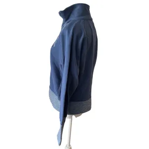 Vtg Arizona Jean‎ Co Blue Quarter Zip Sweatshirt Varsity Logo Striped Trim XL thumbnail 3
