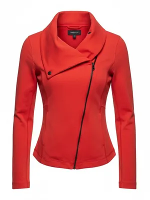 Lucy Hatha Asymmetrical Moto Zip Jacket Red XS thumbnail 1