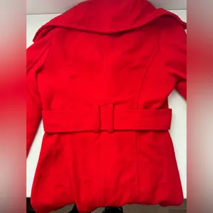 Lamasini Women's Vibrant Red Trench Coat thumbnail 14