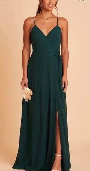 Birdy Grey Dress Formal Women Size Small Green Cindy Wrap Chiffon Prom Wedding thumbnail 1