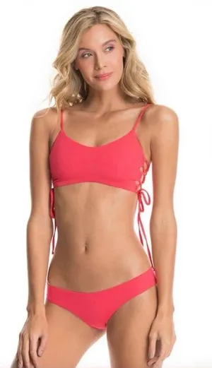 MAAJI Women’s Reversible Coral Bikini Top with Side Tie thumbnail 1