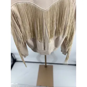 Levi's Pullover Sweatshirt Womens L Cream Fringe Classic Western Yoke Cowgirl thumbnail 10